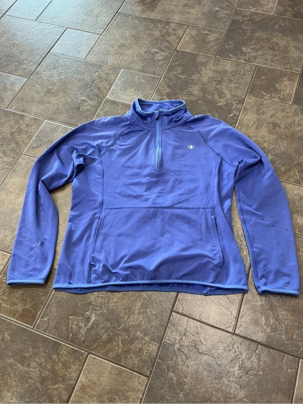 Champion Quarter/Half-Zip Pullover in Purple/Blue